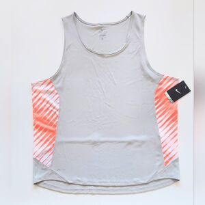 Nike Dri Fit Sleeveless Training Tank Top Mens Size XL Gray Orange